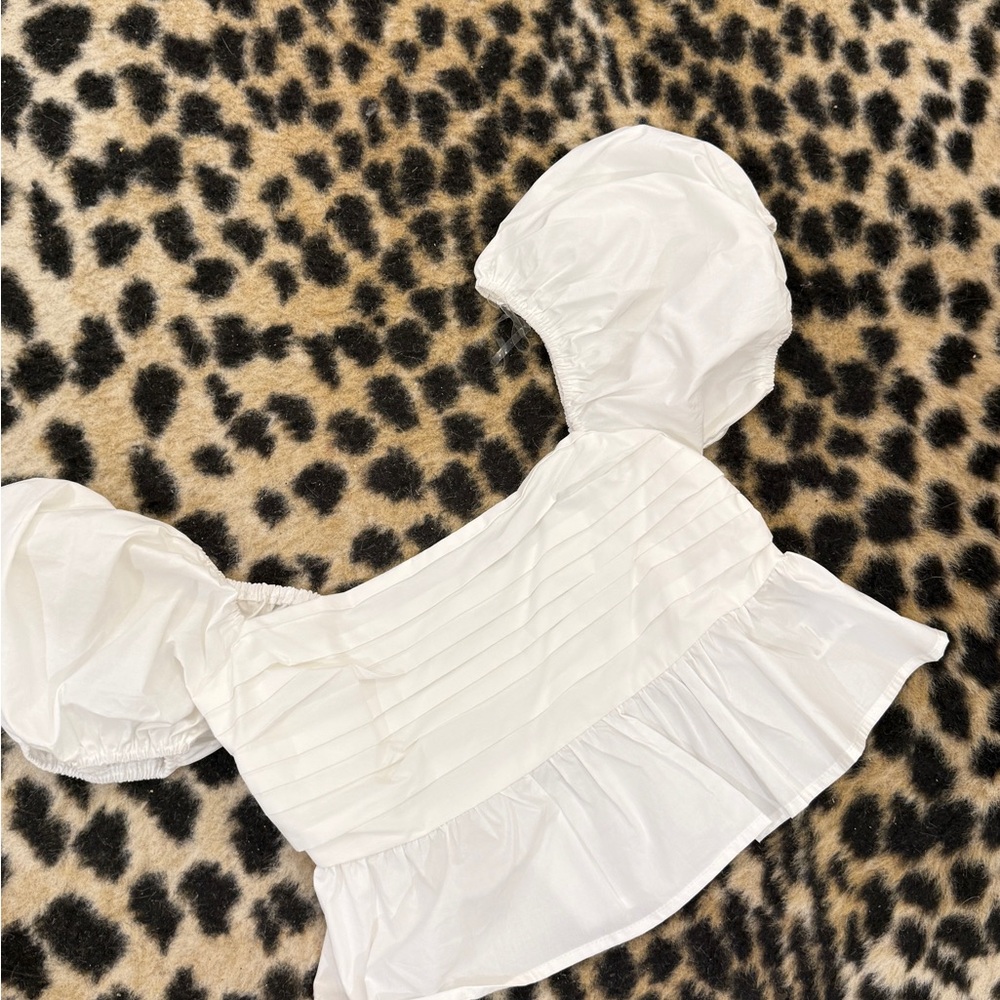 Altar'd State White Puff Sleeve Blouse